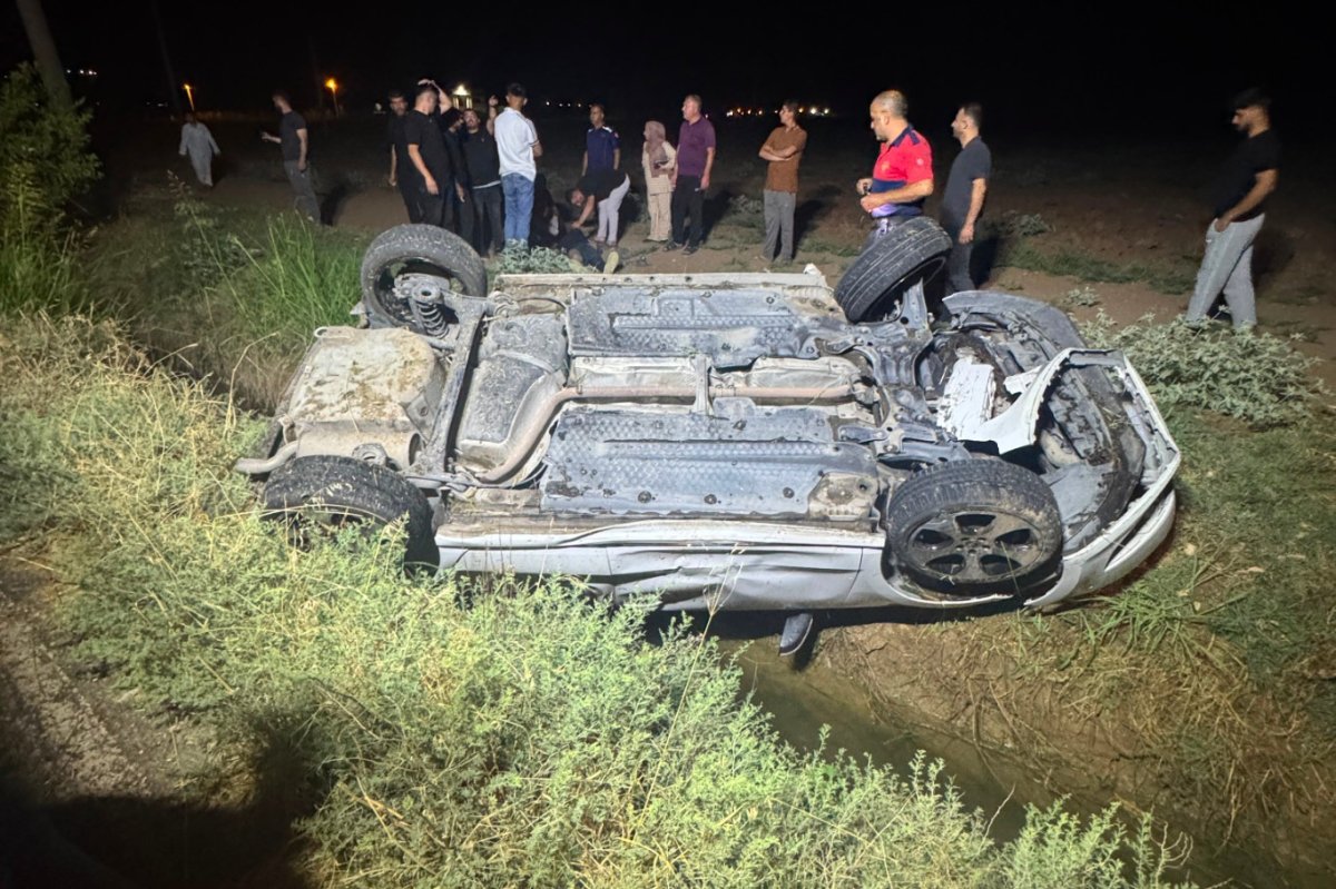 Mardin’de kontrolden çıkan otomobil takla attı: 3 yaralı