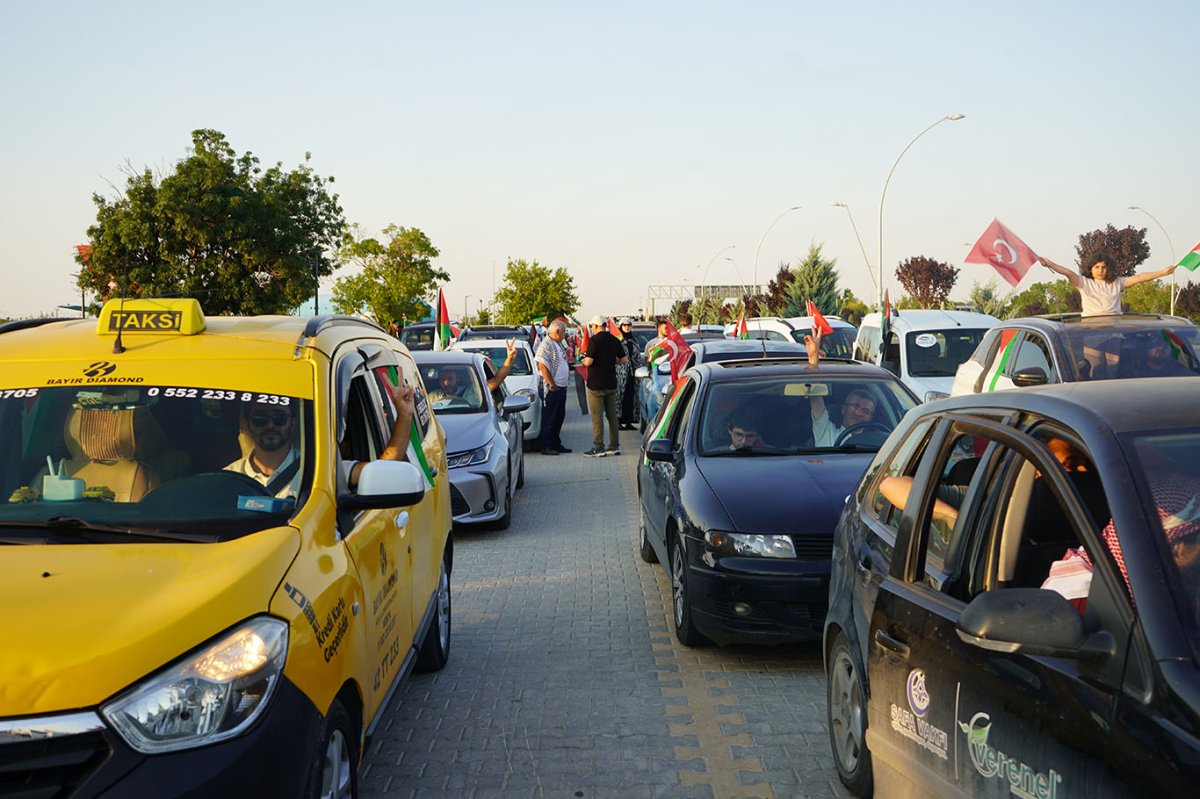 Konya’da Filistin Konvoyu'na yoğun destek