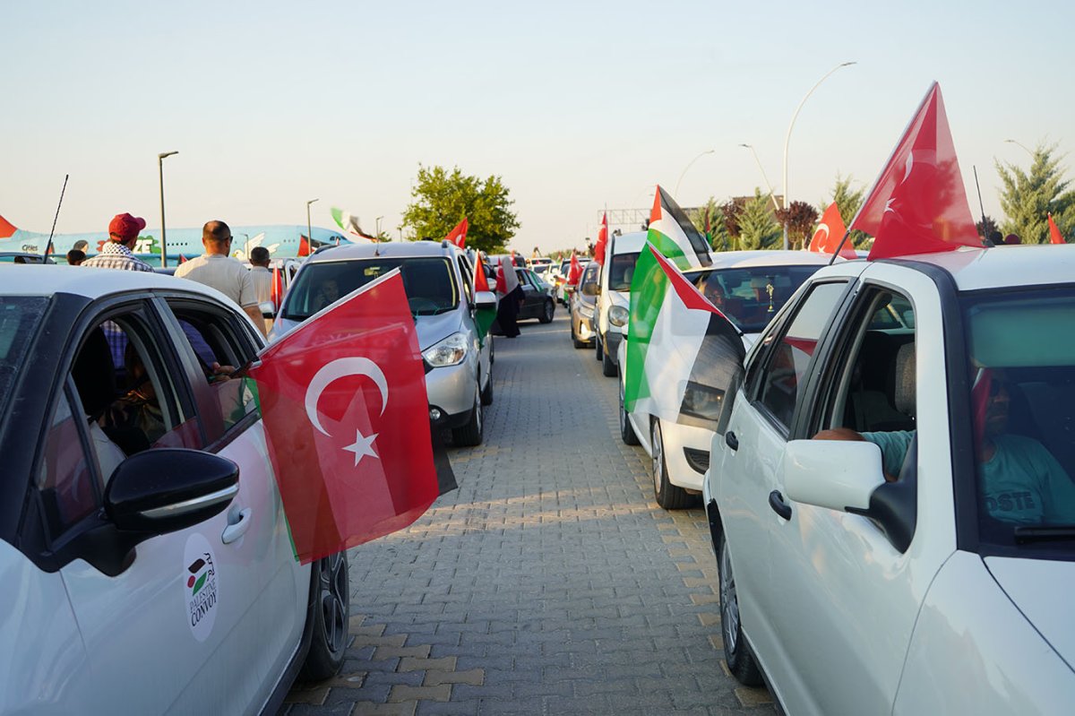 Uluslararası Filistin Konvoyu Konya'da: Amacımız siyonist reijmin zulümlerine karşı durmaktır