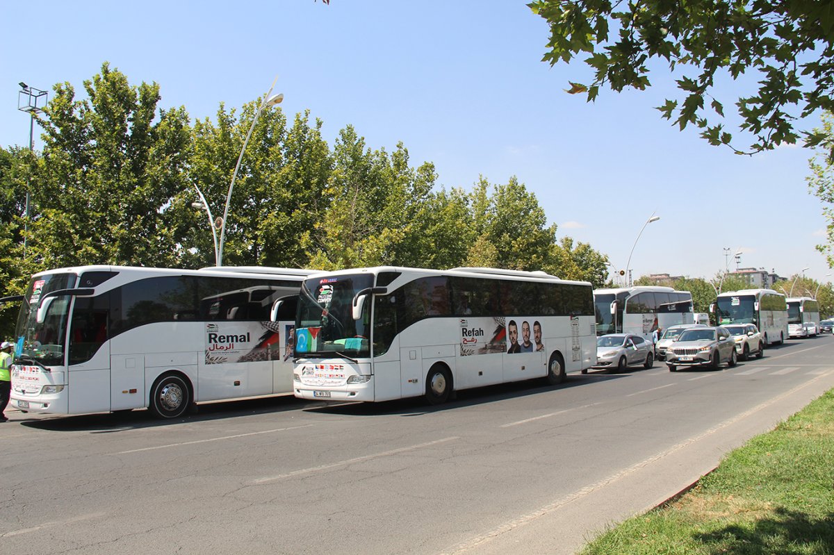 Filistin Konvoyu Diyarbakır’dan Mardin’e uğurlandı