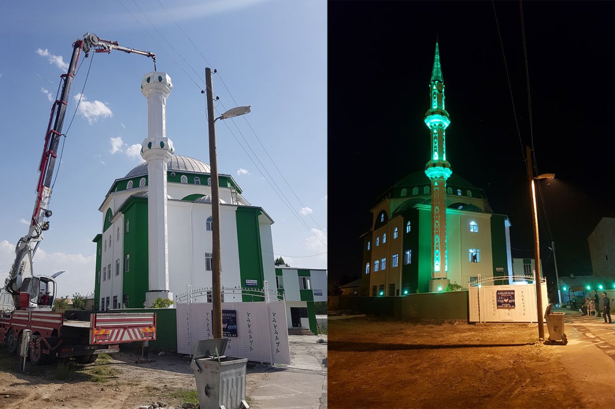 İmamlıktan emekli oldu, cami minaresi yapmaya başladı