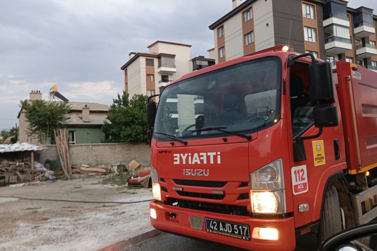 Konya’da müstakil evlerin bulunduğu bölgede yangın paniği