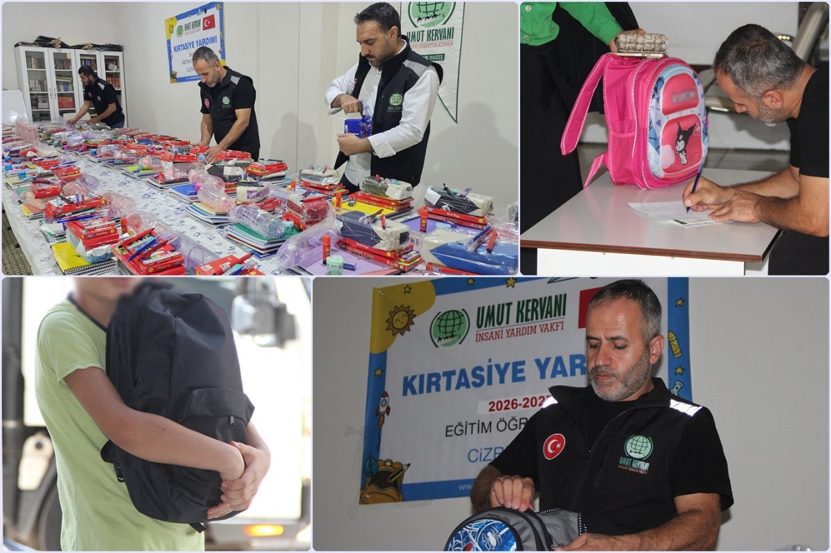 Cizre Umut Kervanı Derneğinden ihtiyaç sahibi öğrencilere kırtasiye yardımı
