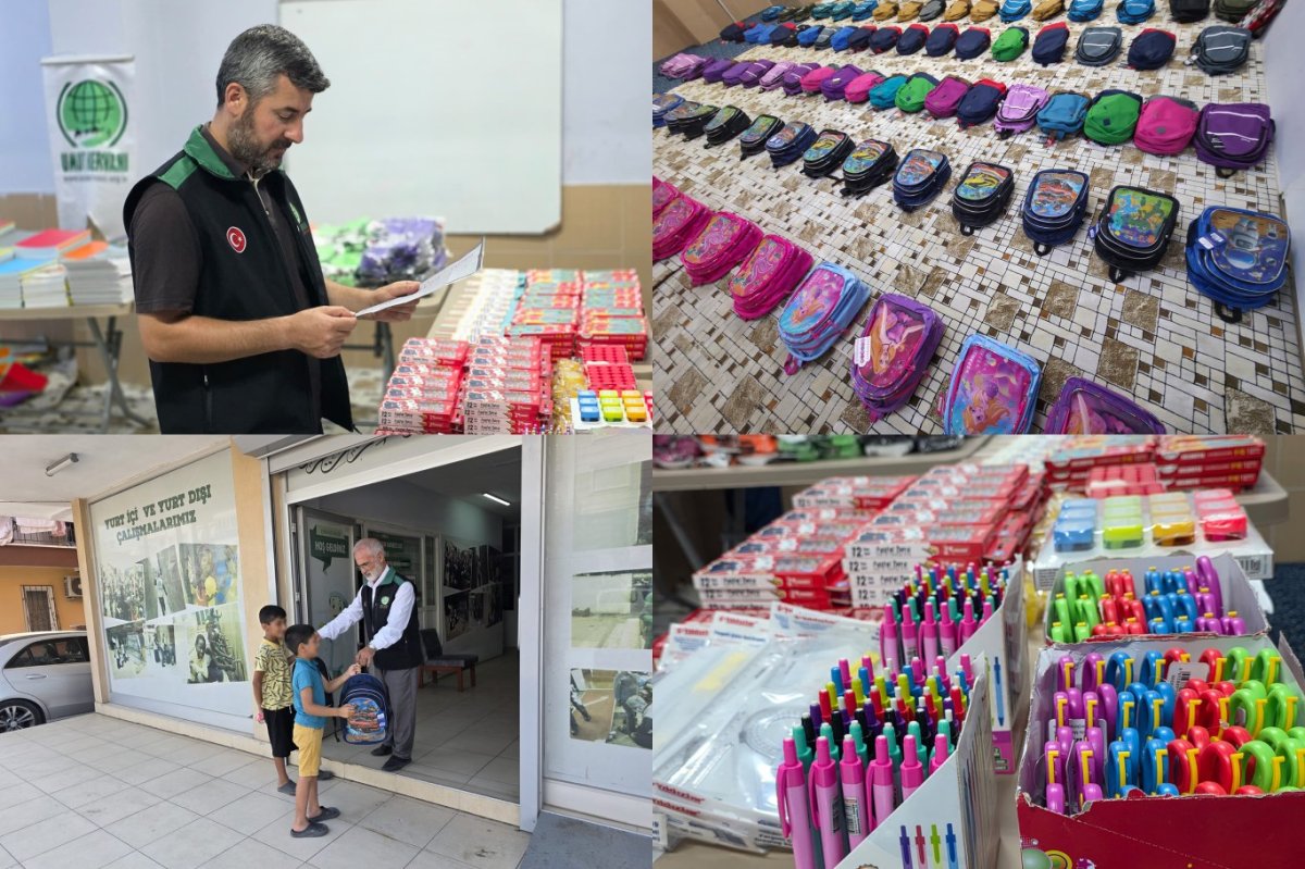 Antalya Umut Kervanından onlarca çocuğa kırtasiye desteği