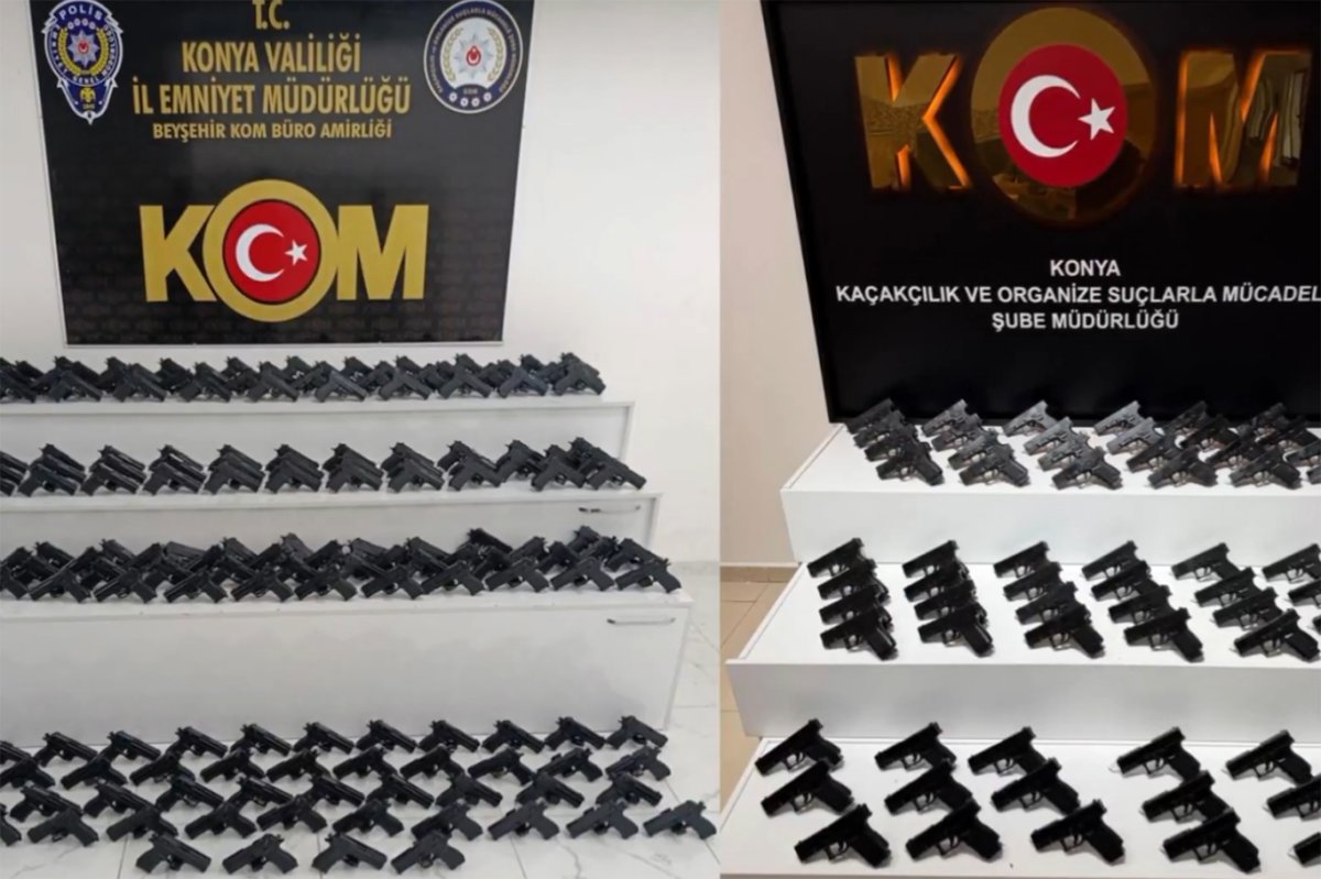 Konya’da 244 ruhsatsız tabanca ele geçirildi