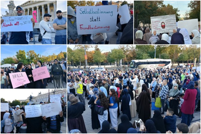 Avusturya'da başörtüsü yasağı protestosu